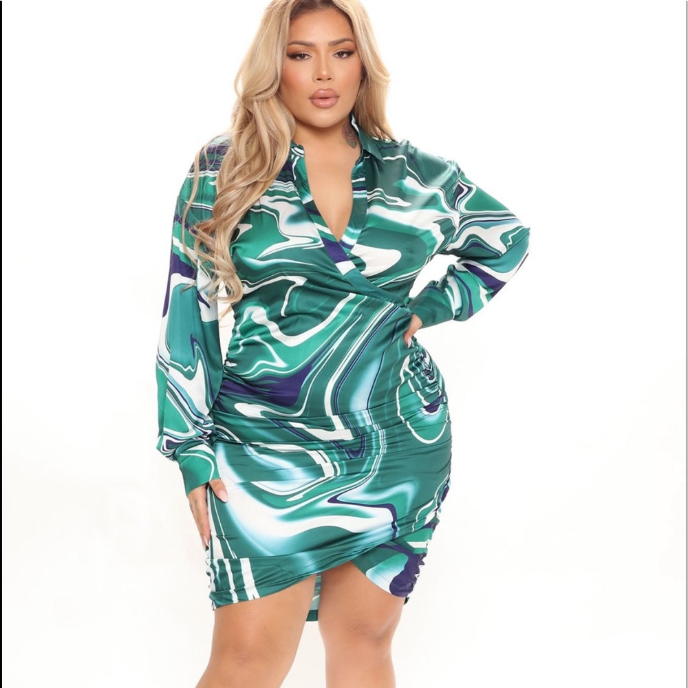 Satin Shirt Dress